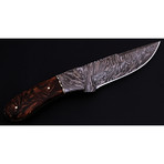 Damascus Steel Full Tang Skinner Knife // Resin Micarta Handle