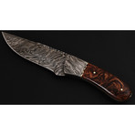 Damascus Steel Full Tang Skinner Knife // Resin Micarta Handle