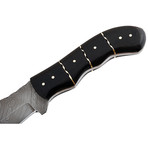 Damascus Steel Tanto Tracker Hunting Knife // Micarta Handle