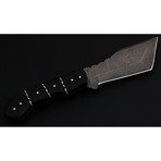 Damascus Steel Tanto Tracker Hunting Knife // Micarta Handle