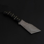 Damascus Steel Tanto Tracker Hunting Knife // Micarta Handle