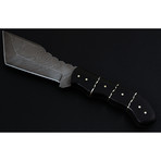 Damascus Steel Tanto Tracker Hunting Knife // Micarta Handle