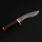 Damascus Steel Kukri Knife // Bull Horn Handle // 13.5"