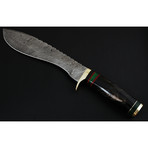 Damascus Steel Kukri Knife // Bull Horn Handle // 14.5"