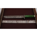 Damascus Steel Bush Crafter Knife // Green