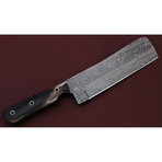 Custom Damascus Steel Cleaver Knife