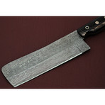 Custom Damascus Steel Cleaver Knife
