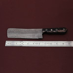 Custom Damascus Steel Cleaver Knife