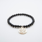 Beaded Om Bracelet // Black