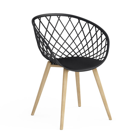 Kurv Chair // Set of 2 (Black + Natural)