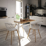 Carnegie Benching Desk Table (White + Natural)