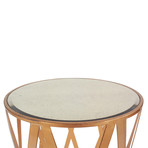 Clifton Drum Brushed Gold Table Set