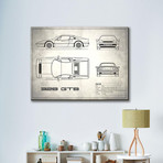 Ferrari 328-GTB // White (16"W x 12"H x 2"D)