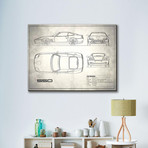 Ferrari 550 // White (16"W x 12"H x 2"D)