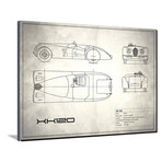 Jaguar XK-120 // White (16"W x 12"H x 2"D)