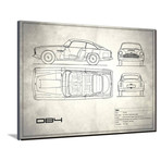 Aston Martin DB4 // White (16"W x 12"H x 2"D)