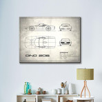 Ferrari Dino206 // 1965 // White (16"W x 12"H x 2"D)