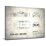Ferrari Dino206 // 1965 // White (16"W x 12"H x 2"D)