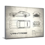 Aston Martin V8 Vantage // White (16"W x 12"H x 2"D)