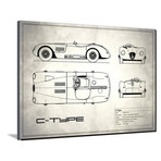 Jaguar C-Type // White (16"W x 12"H x 2"D)