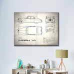 Jaguar MK VII // White (16"W x 12"H x 2"D)