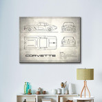 Corvette 33BHP // White (16"W x 12"H x 2"D)