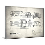 Jaguar SS1 // White (16"W x 12"H x 2"D)