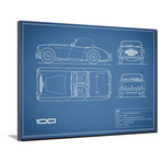 Austin-Healey 100 // Blue (16"W x 12"H x 2"D)