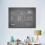 Austin-Healey 100 // Gray (16"W x 12"H x 2"D)