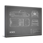Austin-Healey 100 // Gray (16"W x 12"H x 2"D)