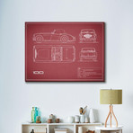 Austin-Healey 100 // Maroon (16"W x 12"H x 2"D)