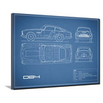 Aston Martin DB4 // Blue (16"W x 12"H x 2"D)