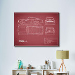 Aston Martin DB4 // Maroon (16"W x 12"H x 2"D)