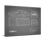 Aston Martin DB4 // Gray (16"W x 12"H x 2"D)