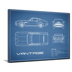 Aston Martin V8 Vantage // Blue (16"W x 12"H x 2"D)