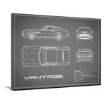 Aston Martin V8 Vantage // Gray (16"W x 12"H x 2"D)
