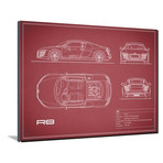 Audi R8 V10 // Maroon (16"W x 12"H x 2"D)