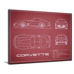 Corvette C3 // Maroon (16"W x 12"H x 2"D)
