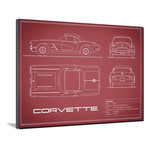 Corvette 33BHP // Maroon (16"W x 12"H x 2"D)