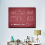 Corvette 33BHP // Maroon (16"W x 12"H x 2"D)