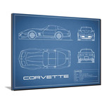 Corvette C3 // Blue (16"W x 12"H x 2"D)
