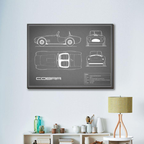 Cobra // Gray (16"W x 12"H x 2"D)