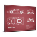 Ferrari Enzo // Maroon (16"W x 12"H x 2"D)