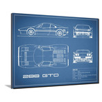 Ferrari 288-GTO // Blue (16"W x 12"H x 2"D)