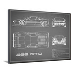 Ferrari 288-GTO // Gray (16"W x 12"H x 2"D)