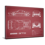 Ferrari 288-GTO // Maroon (16"W x 12"H x 2"D)