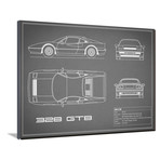Ferrari 328-GTB // Gray (16"W x 12"H x 2"D)