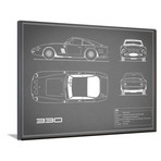 Ferrari 330 // Gray (16"W x 12"H x 2"D)