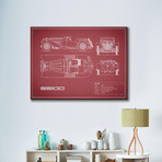 Jaguar SS-100 // Maroon (16"W x 12"H x 2"D)