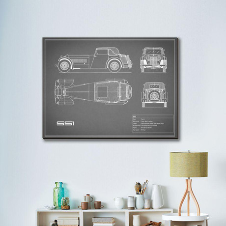 Jaguar SS1 // Gray (16"W x 12"H x 2"D)